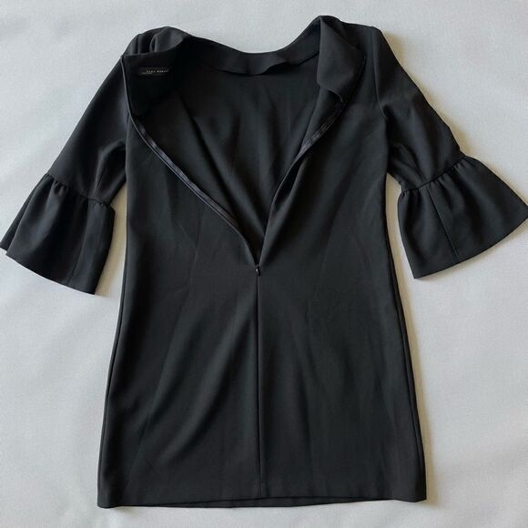 Zara Bell Sleeve Black Dress EUC Women’s Size Small - Picture 7 of 7